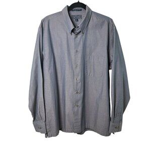 Paul Fredrick Herringbone Cotton Blue Finest Long Staple L/S Dress Shirt XL Slim